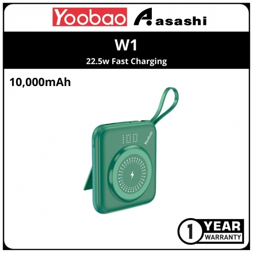Yoobao W1 10000mAh 22.5w Fast Charging PD20W SCP22.5W Power Bank - Green (1 yrs Limited Hardware Warranty)